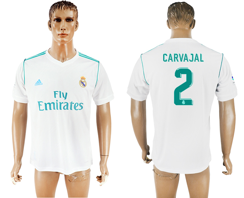 2017-2018 Real Madrid CF CARVA JAL #2 FOOTBALL JERSEY WHITE