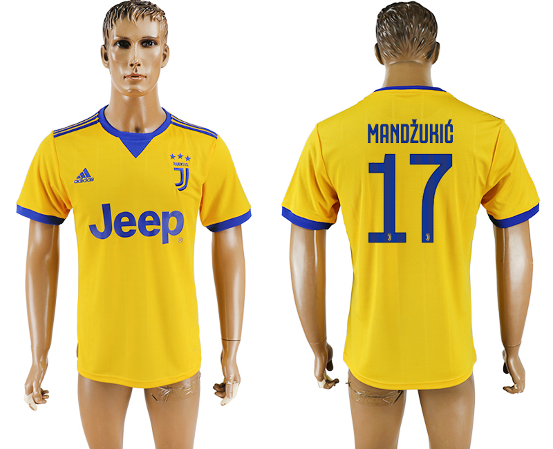 2017-2018 Juventus F.C. MANDZUKIC #17 football jersey yellow