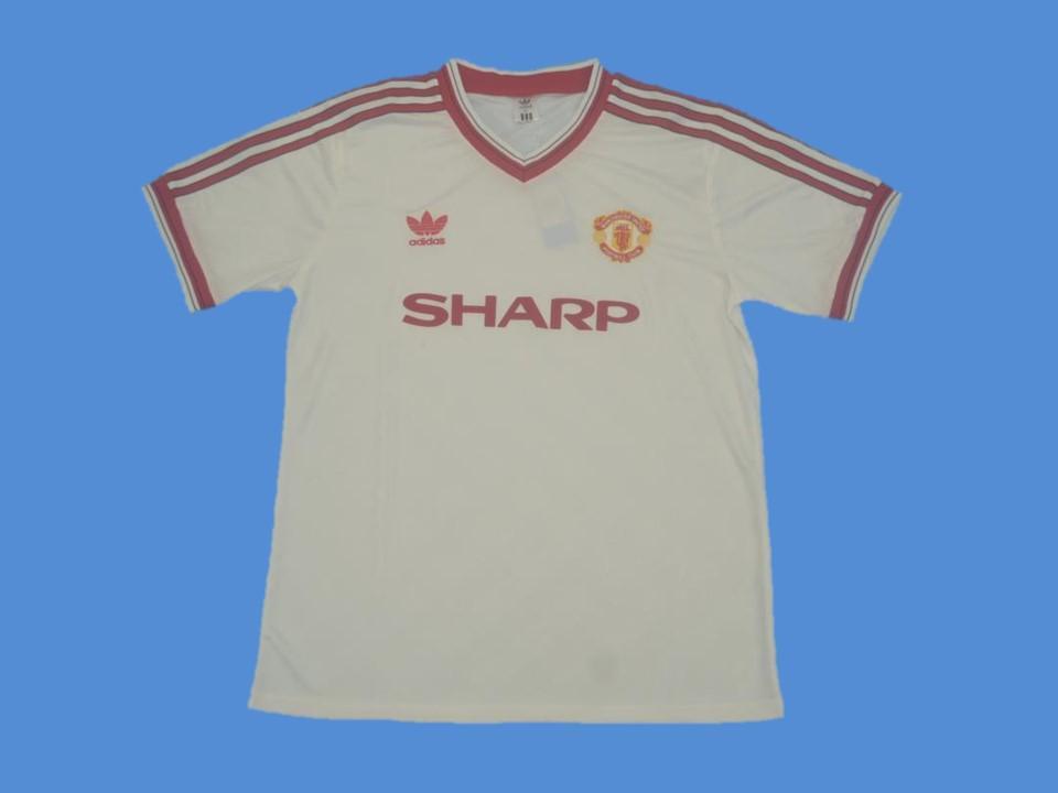 Manchester United 1986 1988 Away White Jersey