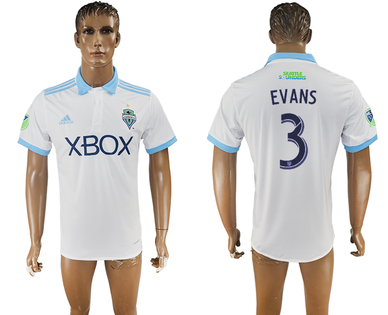 2017-2018 Seattle Sounders FC EVANS #3 football jersey white